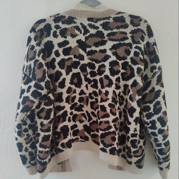 Anthropologie Line & Dot Luella Leopard Cardigan - Picture 2 of 5